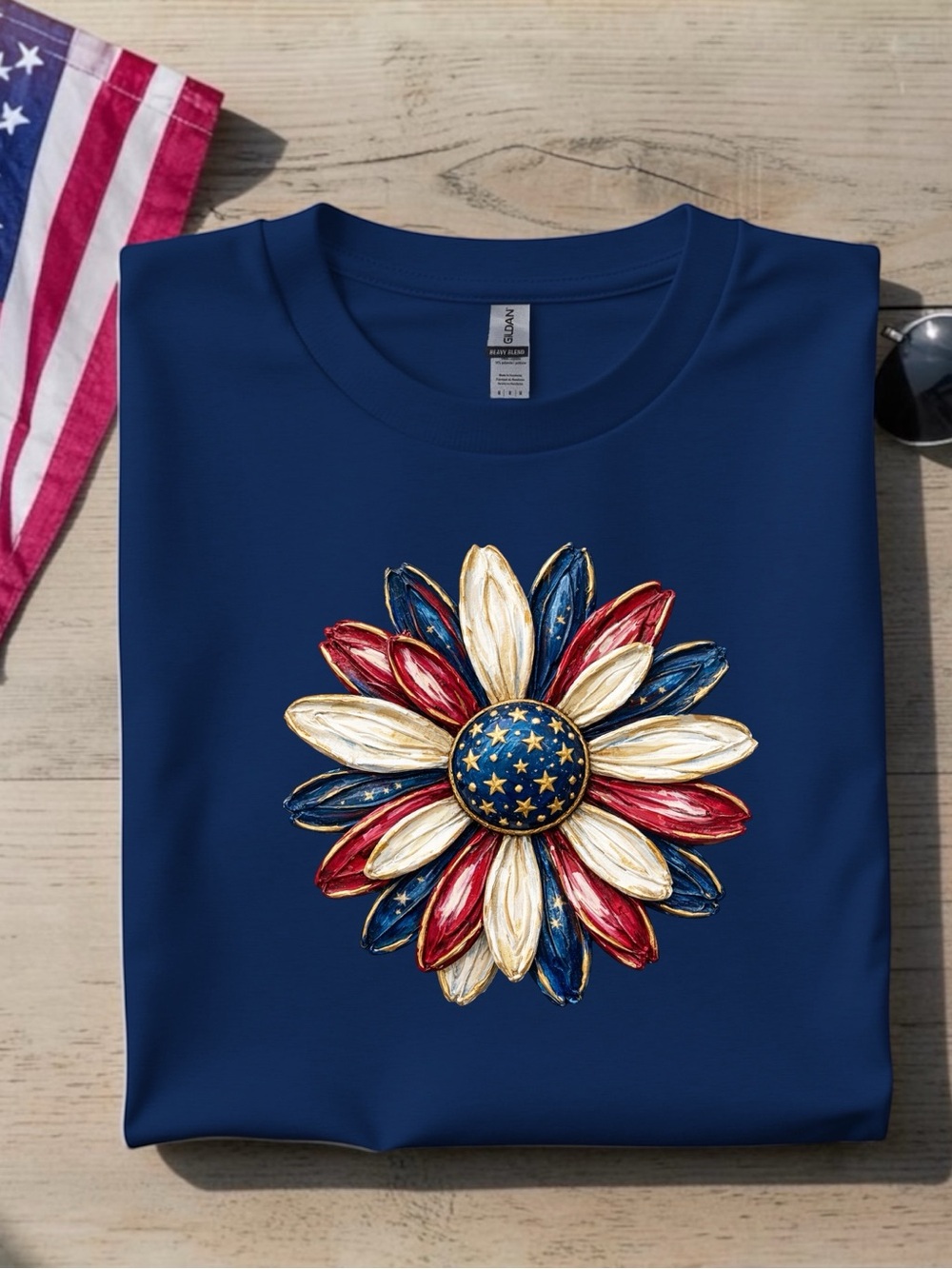 Independence day T-shirt. Faux painted pick 1 Flower  Day S M L XL New